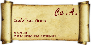 Csúcs Anna névjegykártya